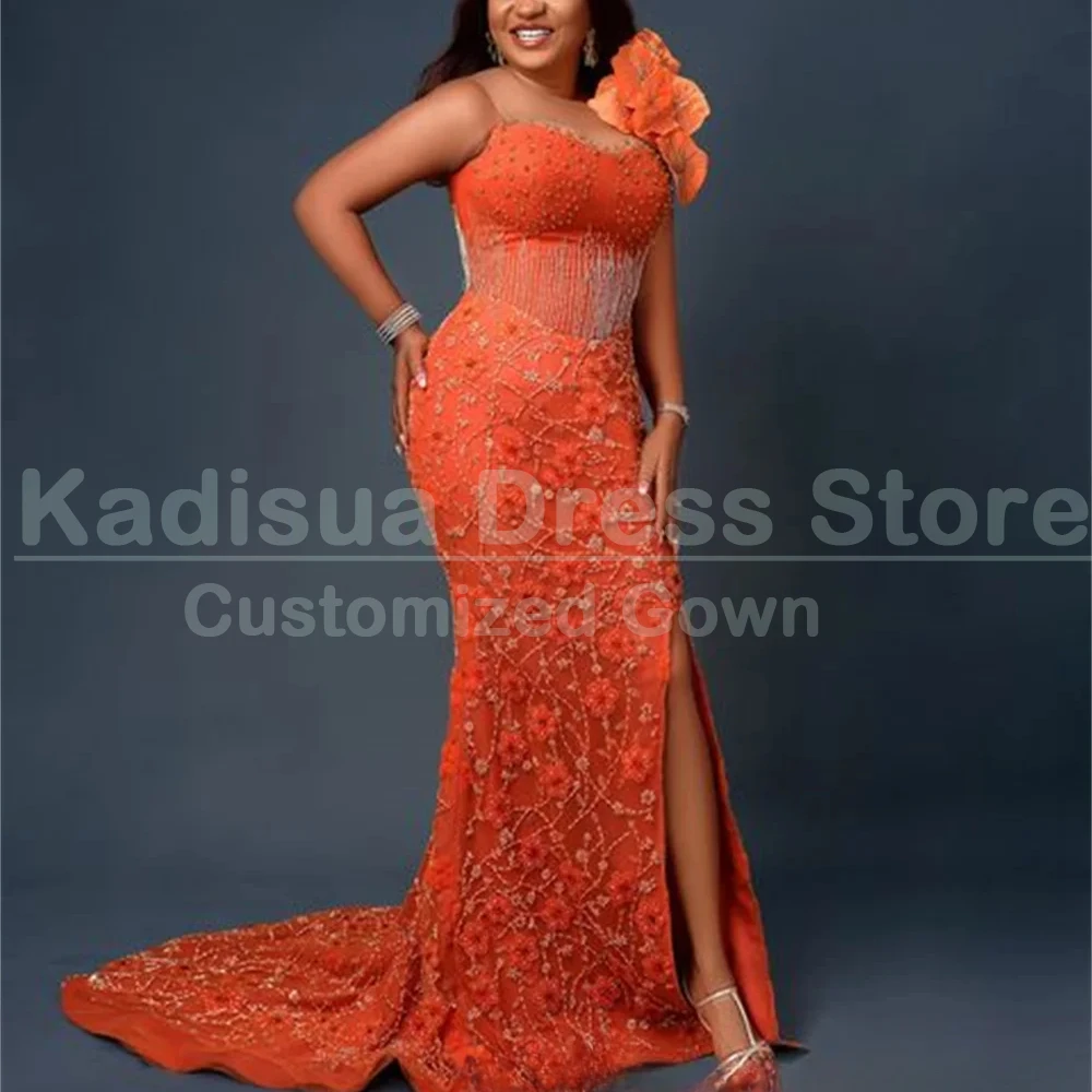 Luxury African Evening Dresses Exqusite Lace Beading O-Neck Sleeveless Gowns Special Occasion Celebrity Prom Dress Mermaid