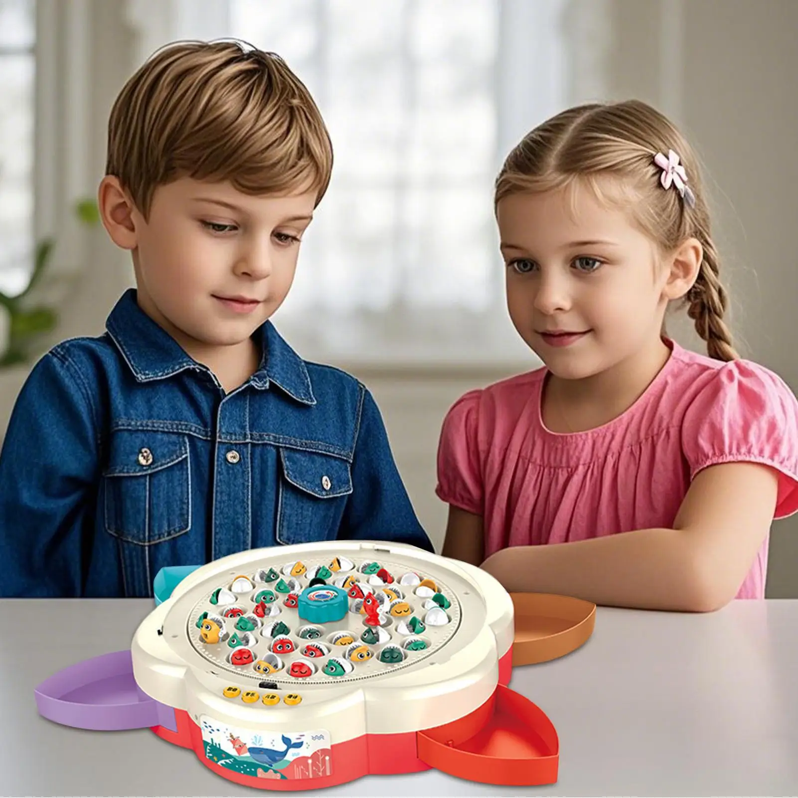 Fishing Game For Kids Magnetic Fishing Set For Toddler With Music Parent-Child Bonding Learning Activity For 4-6 Years Old