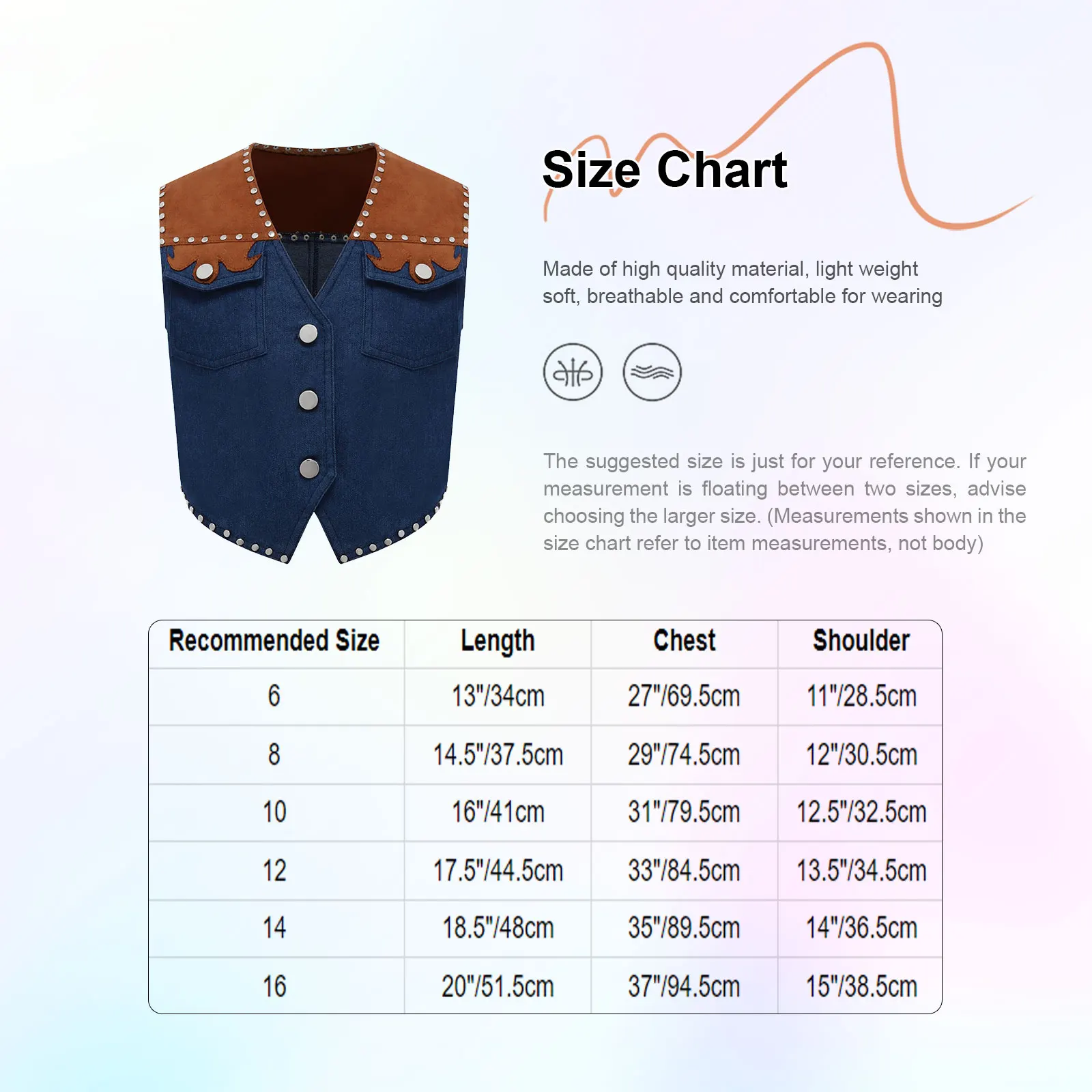 Adjustable Cowboy Cosplay Vest for Boys And Girls with Rivet Accents And V Neck Design for Halloween Roleplay Themed Parties