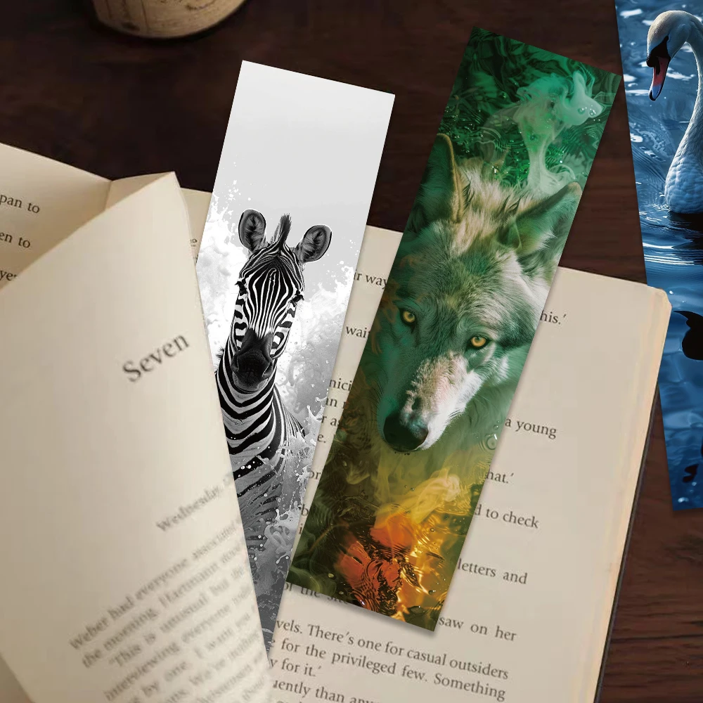 

30pcs Wild Animal Bookmarks Decorative Reading Page Tags Book Tagging Cards Student Supplies Gift Message Cards