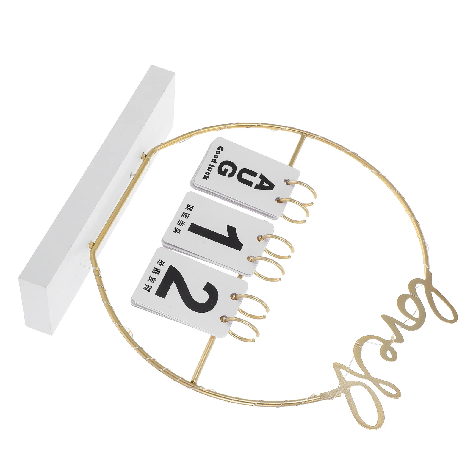 

Perpetual Wooden Flip Calendar Standing Calendar Builtin Soft Light Romantic Desktop Decor for Home Office Students Daily Use