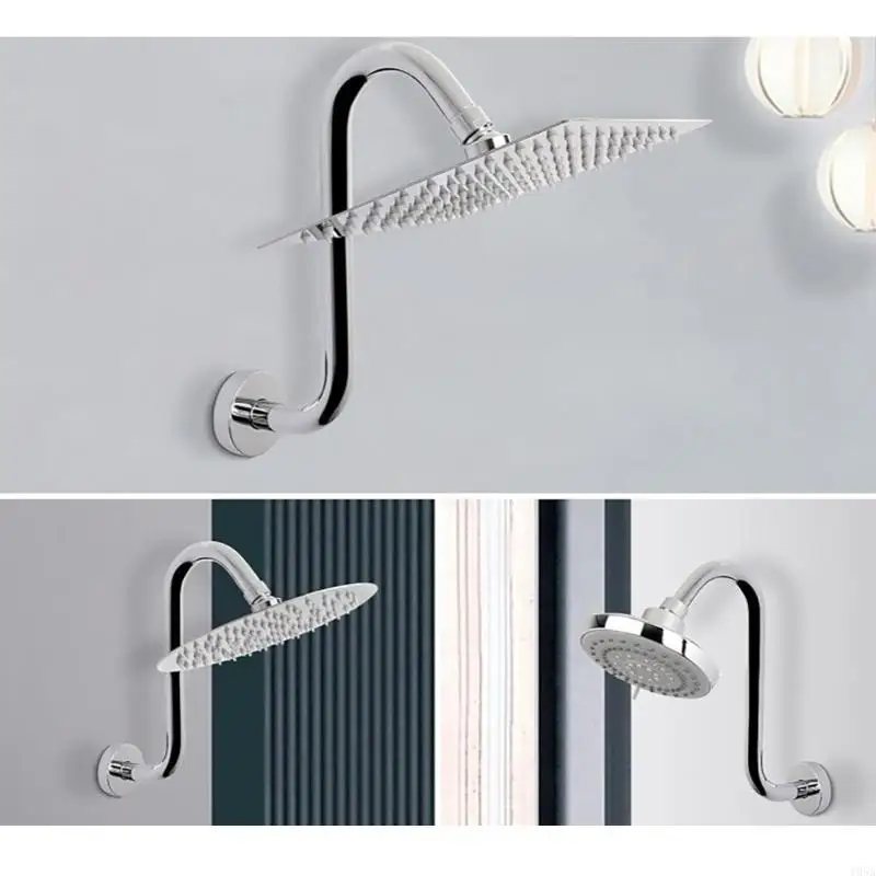 S Showerhead Risers Pipe Bathroom Shower Head Arm for elevates Water Flows