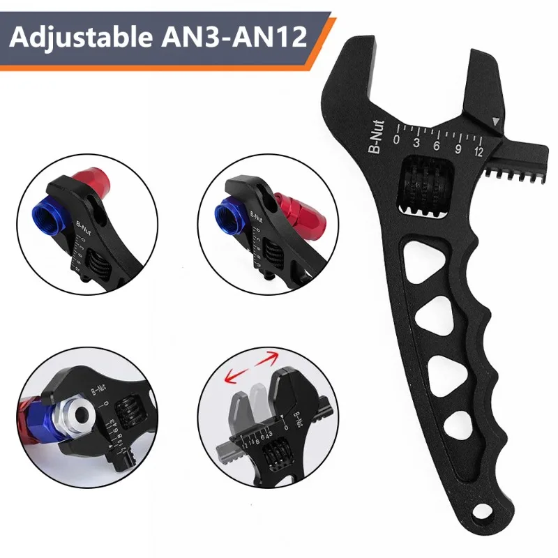 Auto modification accessories Adjustable aluminum alloy maintenance tool AN3-AN12 oil-cooled joint movable wrench
