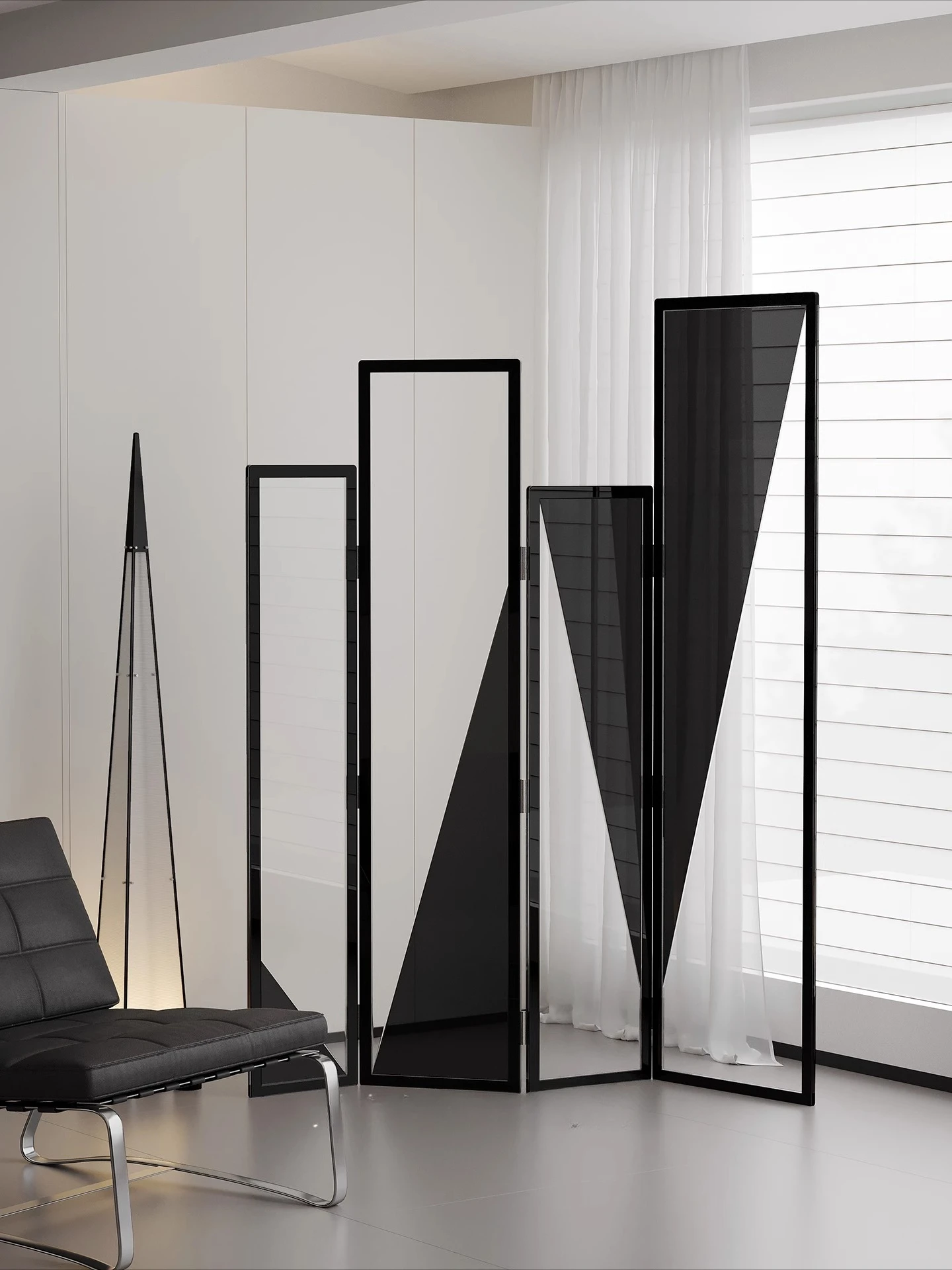 Acrylic screen partition, light luxury high-end living room foldable movable shield partition, bedroom entrance folding screen