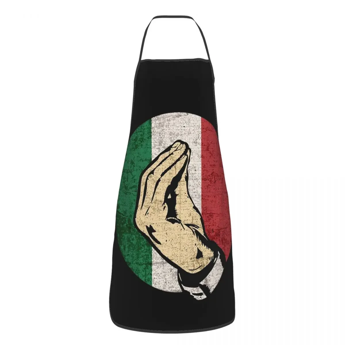 Italian Hand Gesture Sing Language Aprons Chef Cooking Baking Tablier Waterproof Bib Kitchen Cleaning Pinafore for Women Men