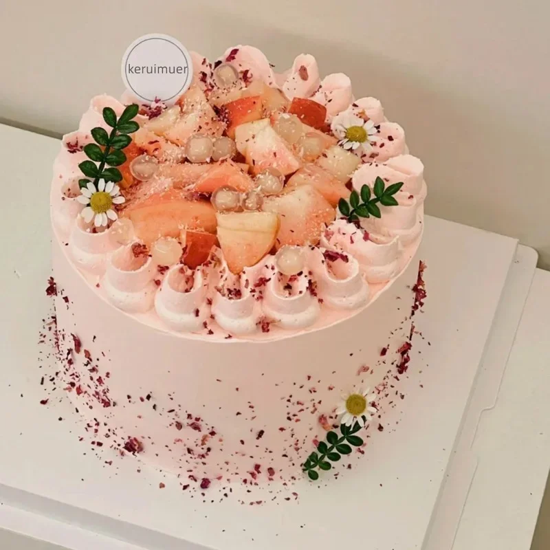 Simulation Fruit Cake Mould Ornaments Fake Birthday Cake Model Plastic Decoration Dessert Shop Sample Display Photography Props
