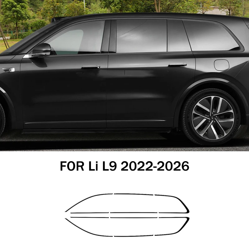 

Car accessories FIT For Li L9 2022-2026 Stainless steel black Window Molding Strip Sill side Cover Trim