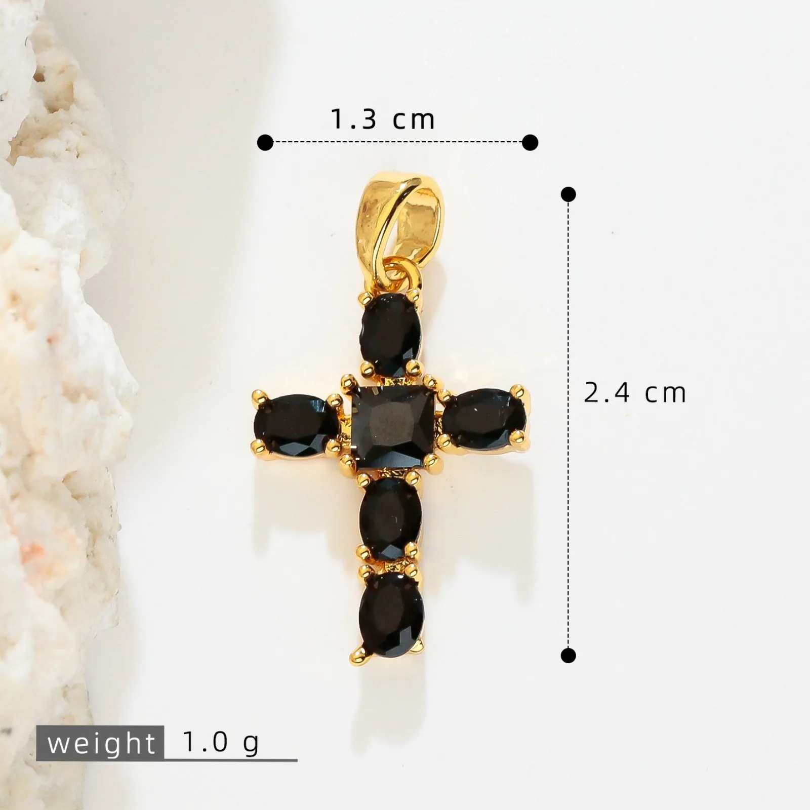 1 Stück Messing-Kreuzanhänger, 18K vergoldet, für DIY-Halsketten, Armbänder, Schmuckherstellung, Großhandel – Detail 15