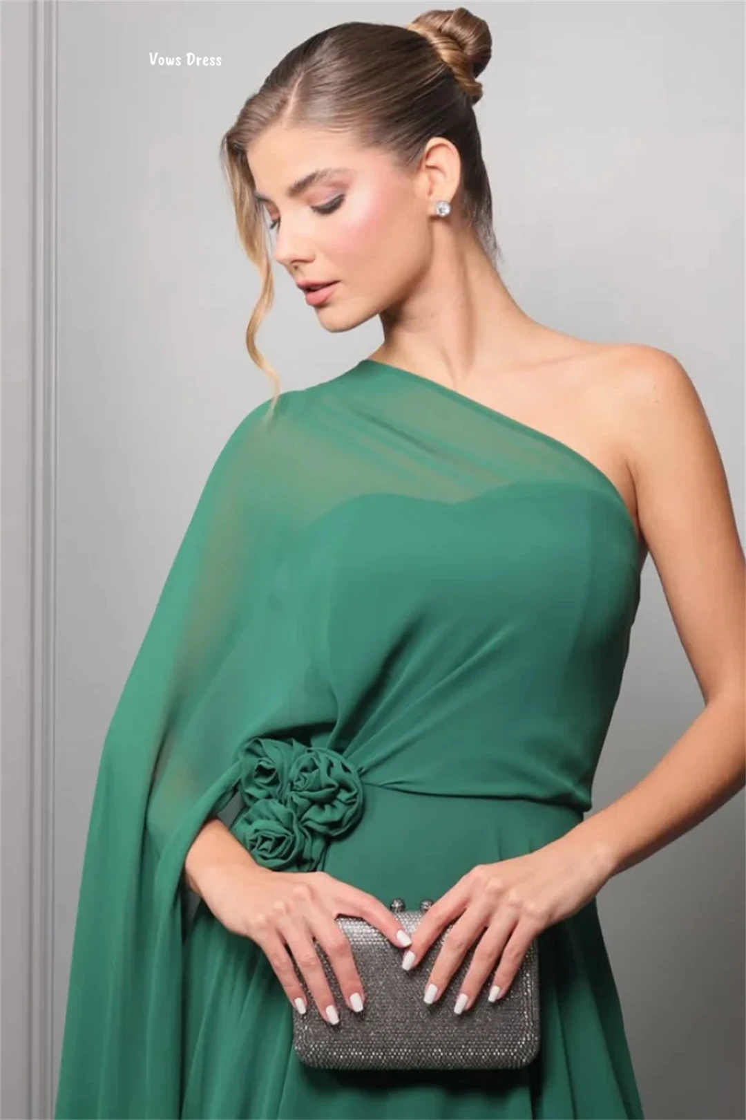 Vows Luxurious Women's Evening Dresses Woman Elegant Custom Made Prom Gown Line A Green Chiffon Party Dress for Wedding 2025
