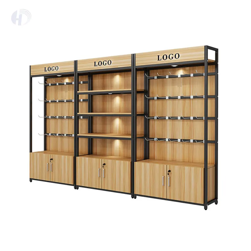 Rak Display Iklan Supermarket Pabrik Cina, Rak Toko Supermarket Kayu