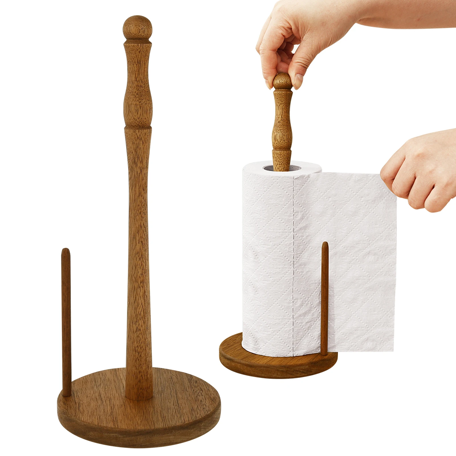 

Держатель для бумажных полотенец из дерева, вертикальная подставка для рулонов, органайзер для столешницы, для кухни, ванной, гостиной, ресторана