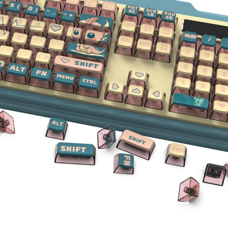 أغطية مفاتيح ASA Height Keycap Cartoon Dragon Keycaps لـ 116 لوحة مفاتيح سلسة