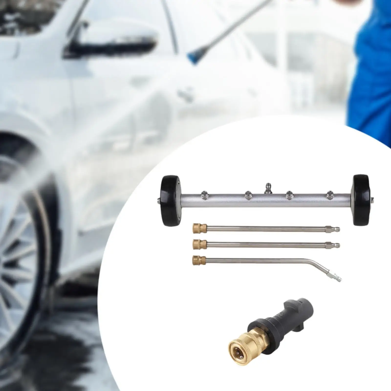 Pressure Washer Car Wash Water Broom Multifunctional Efficient Cleaning 4000 PSI Undercarriage Cleaner for RV SUV Car Washing