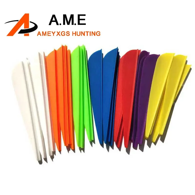 100pcs Rubber Feather 3 inch Archery Arrow Fletching High Elasticity Plastic Target Fletch Sport Shooting Hunting Accessories