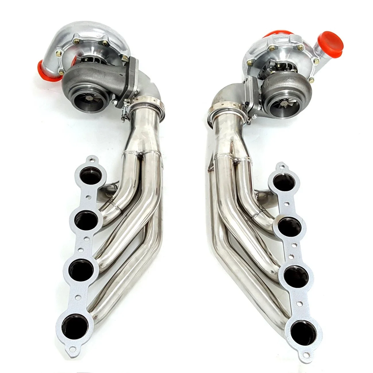 T4 AR.80/.96 Turbos Twin+Exhaust Manifold+Elbows Set For LS1 LS2 LS3 LS6 LSX V8 4.8L, 5.3L, 5.7L, 6.0L, 6.2L