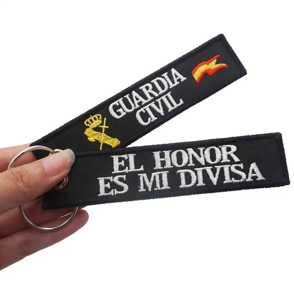 Spain Guardia Civil Embroidery Keychain with Keyring