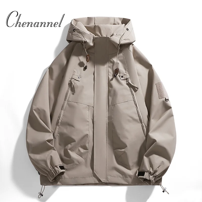 

Men's Windproof Waterproof Mountaineering Jacket, Rose Red American Trendy Brand Outdoor Coat