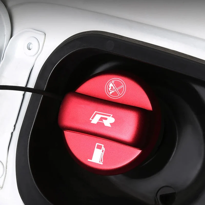 

VW 2026 Hot Car Fuel Tank Caps Fuel Filler Door Cover Accessories for Volkswagen VW R Line Logo Touareg Golf 5 6 7 Jetta Passat