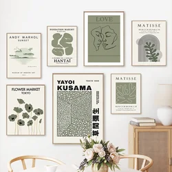 Sage Green Matisse Flower Market Couple Wall Art Canvas Painting Nordic Posters And Prints Wall Pictures For Living Room Decor