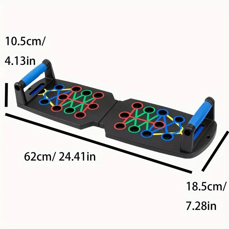 Multifunctioneel push-upbord met kleurgecodeerde gidsen - Opvouwbare thuisgymnastiekapparatuur voor borst, armen en kern