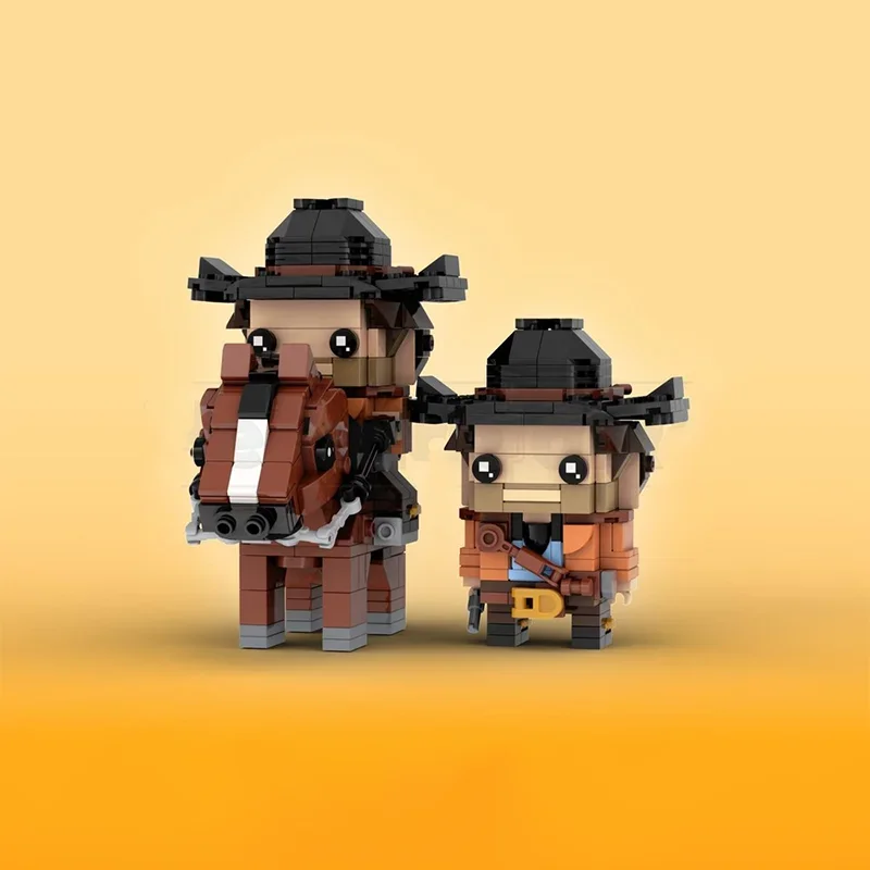 686pcs MOC Arthur Morgan Brickheadz Red Dead Model Building Christmas Gifts Blocks Construction DIY Toy Idea Education Brick