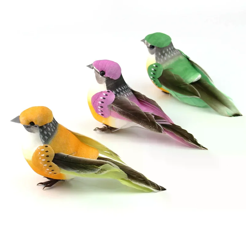 Wedding decor venue ornament Mini fake birds artificial feathe foam doves