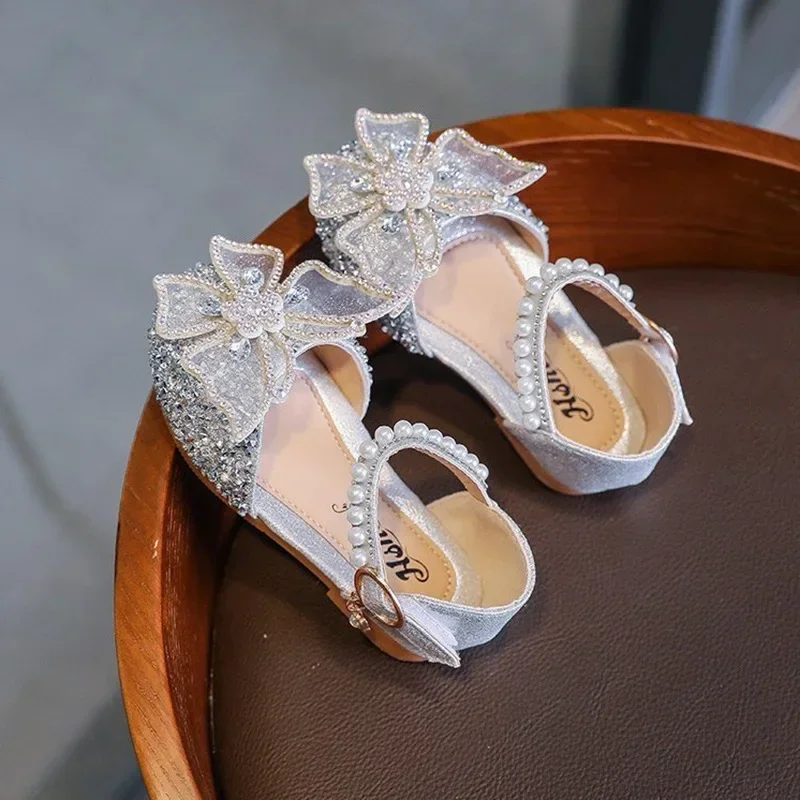 Girls Dress Shoes Sequins Sandals Mary Janes Wedding Party Bridesmaids Shoes Glitter Dance Performance Princess Ballet Flats