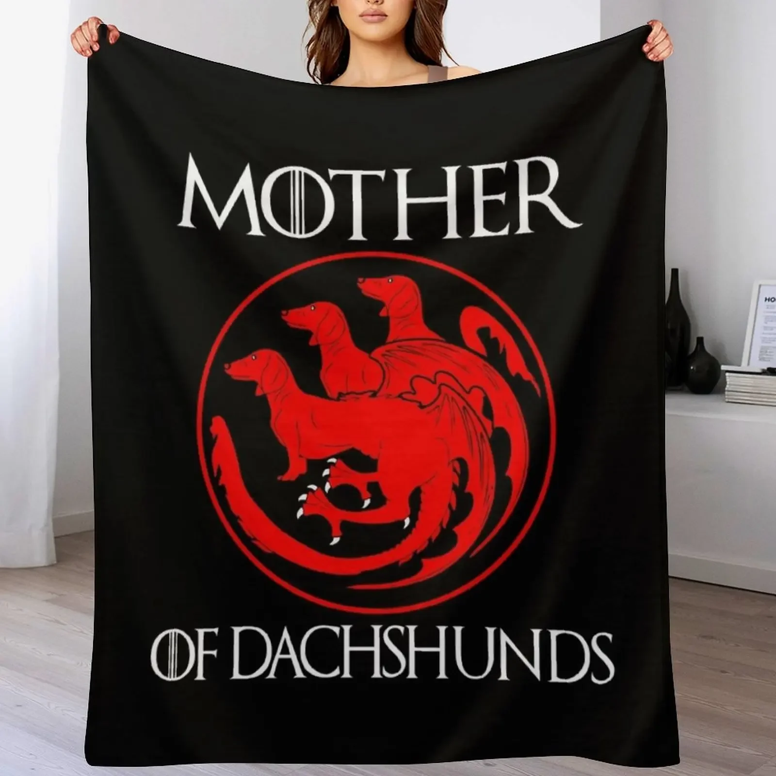 

Mother of Dachshunds - Christmas 2020 Throw Blanket Decorative Sofa Travel Flannel Fabric Winter beds Blankets