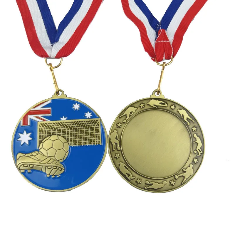 

Australian Football Medals (Gold, Silver, Bronze) - Concave Soft Enamel Sports Event Commemorative Items