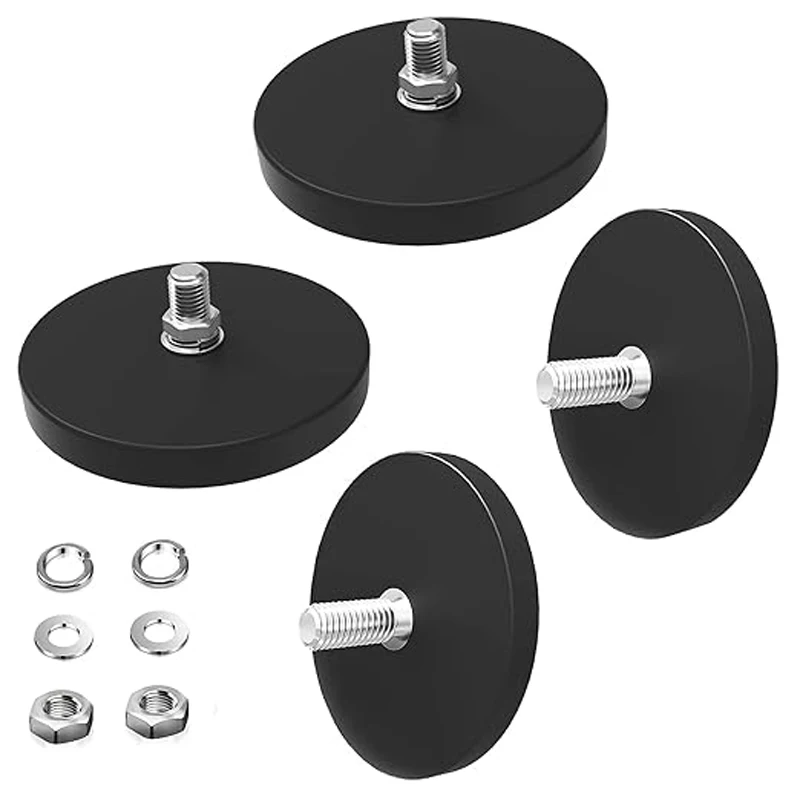 D88mm Magnetic Base M6M8 Male Rubber Coated Pot Magnets Suction Cup  Mounting Bracket bolt bracket For Car Light