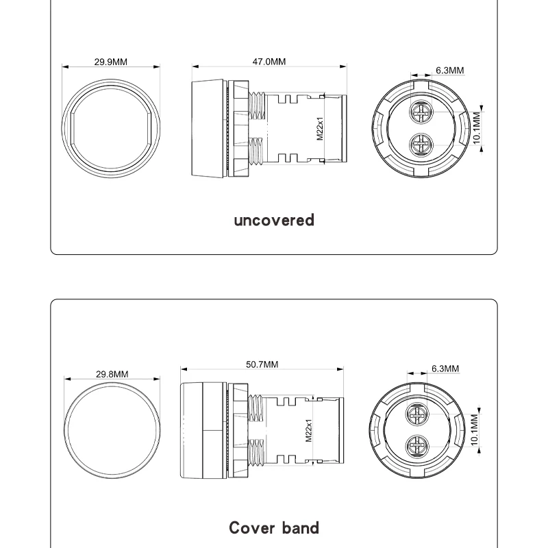 Luce amperometrica digitale rotonda da 22MM 2-100A luce rotonda a LED Monitor per strumenti Tester AC380V massimo