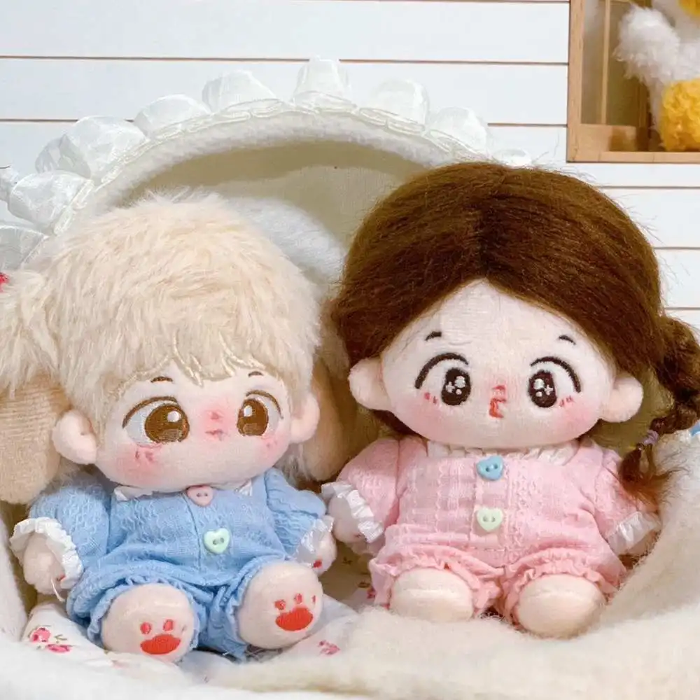 10cm Cotton Doll Cothes Lace Trim Sleeping Wear Doll Pajama Set Cute Toy Doll Dress Up 10cm Baby Clothes