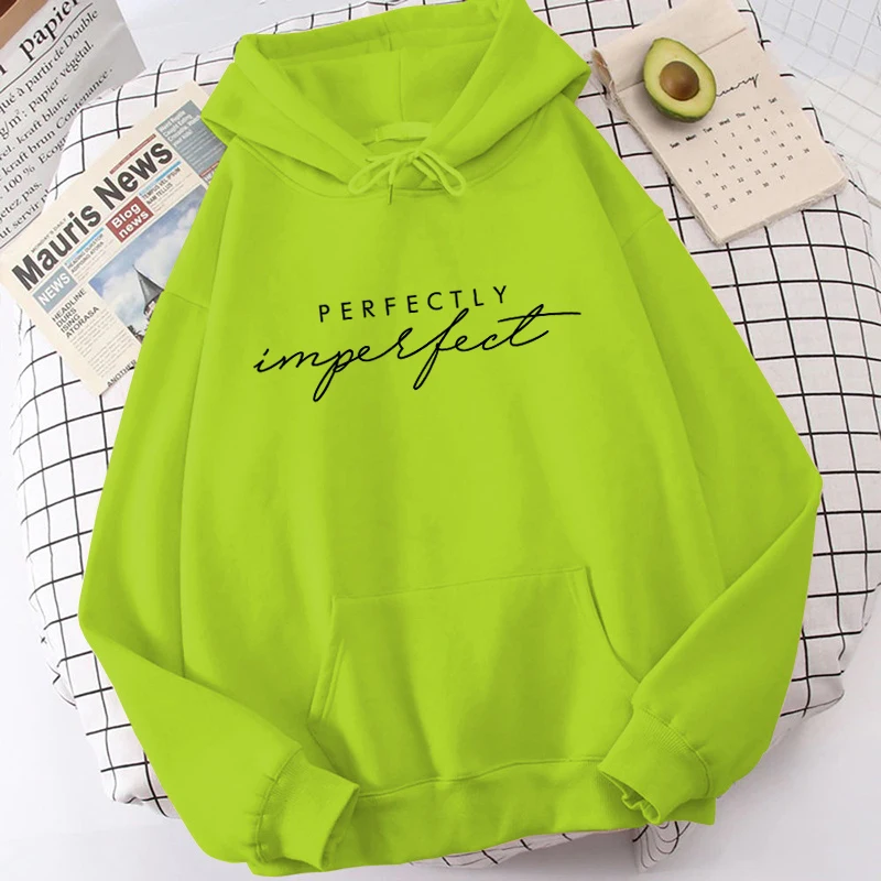 (Premium Hoodie)Fashion Unisex Hoodies Perfectly Imperfect Printed Hooded Seatshirts Streetwear Casual Pullover Tops