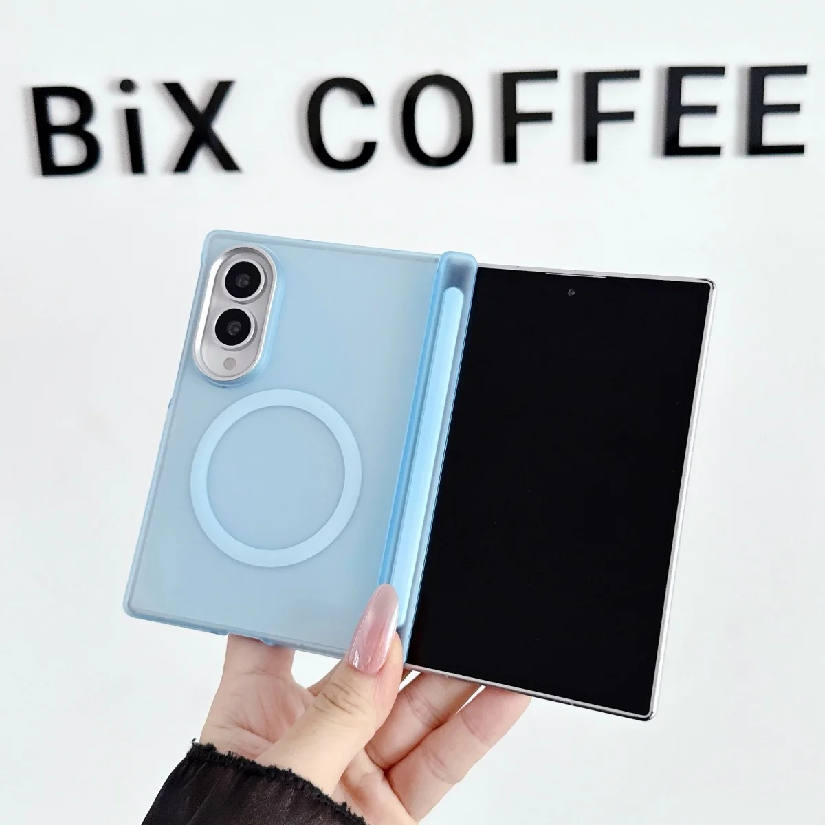 Luxury Hinge Protect Matte Translucent  for Magsafe Phone Case for Samsung Galaxy  Z Fold 8 Ultra 8 7 6 5 Wireless Charge Cover
