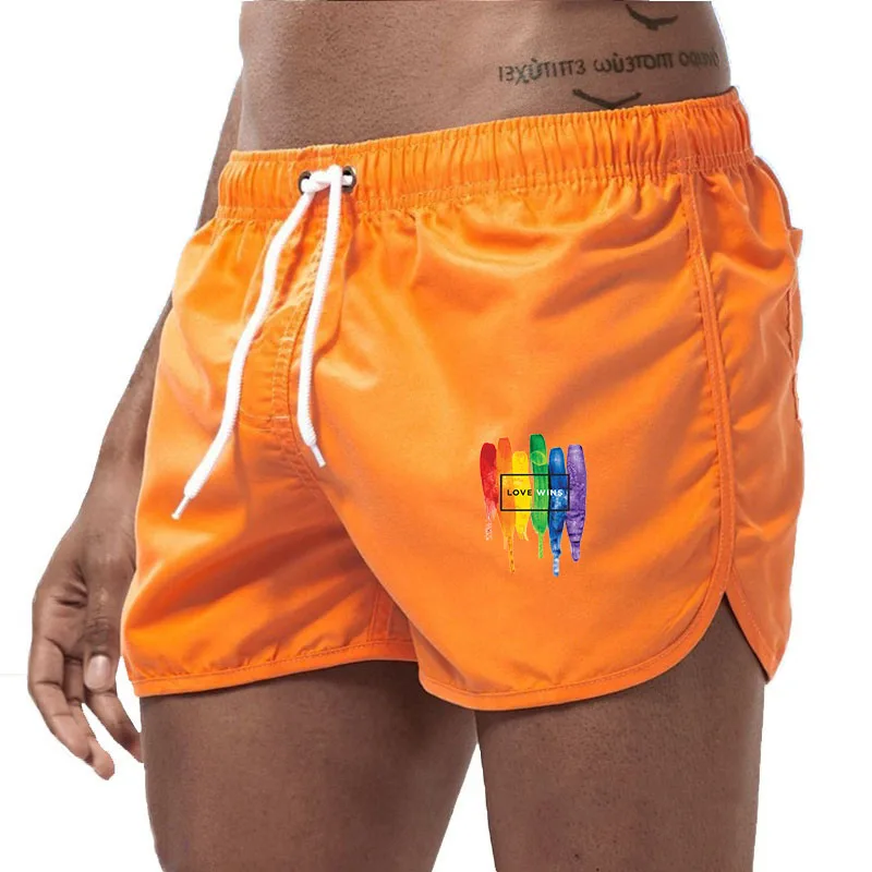 Men Swimming Fitness Shorts, Casual Beach Board Shorts, Swimming Trunks, Men Running Surf Shorts