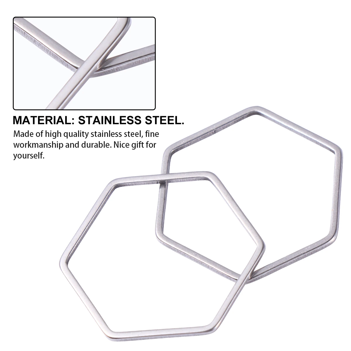 

Stainless Steel Pendant Necklace Accessories DIY Jewelry Making Charms for Women Durable Metal Decorative Components Hexagonal
