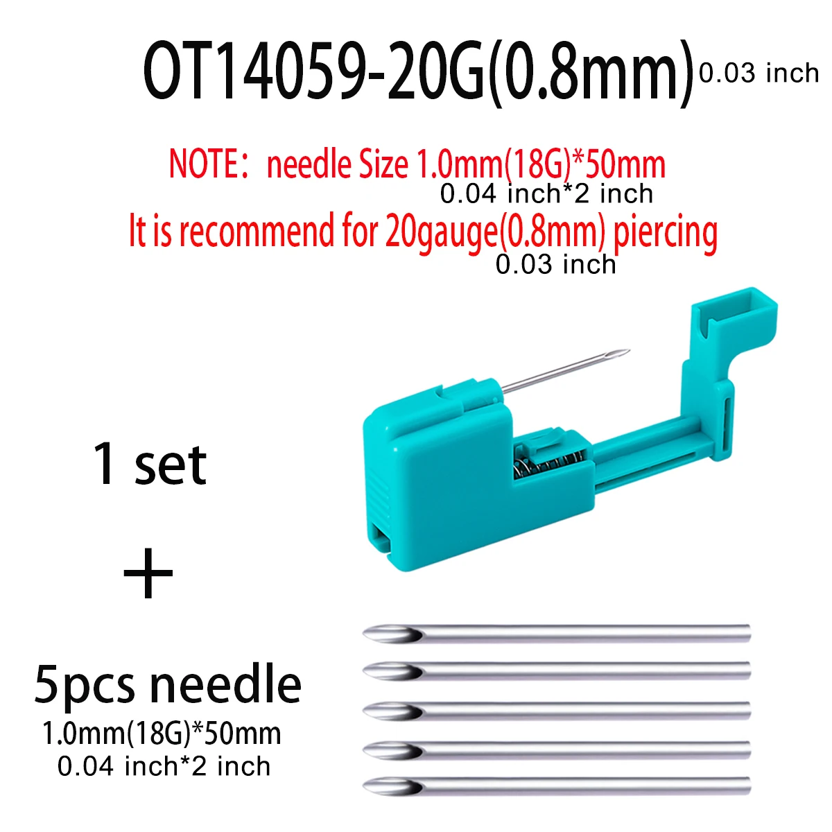 Reusable Body Piercing Gun Needles Tool Kit