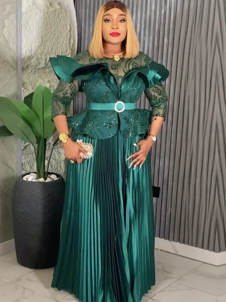 فساتين إفريقية للنساء أنيقة لحفلات الزفاف موضة إسلامية عبايات Dashiki رداء قفطان فستان طويل ماكسي تركي أفريقيا 2025 جديد #5