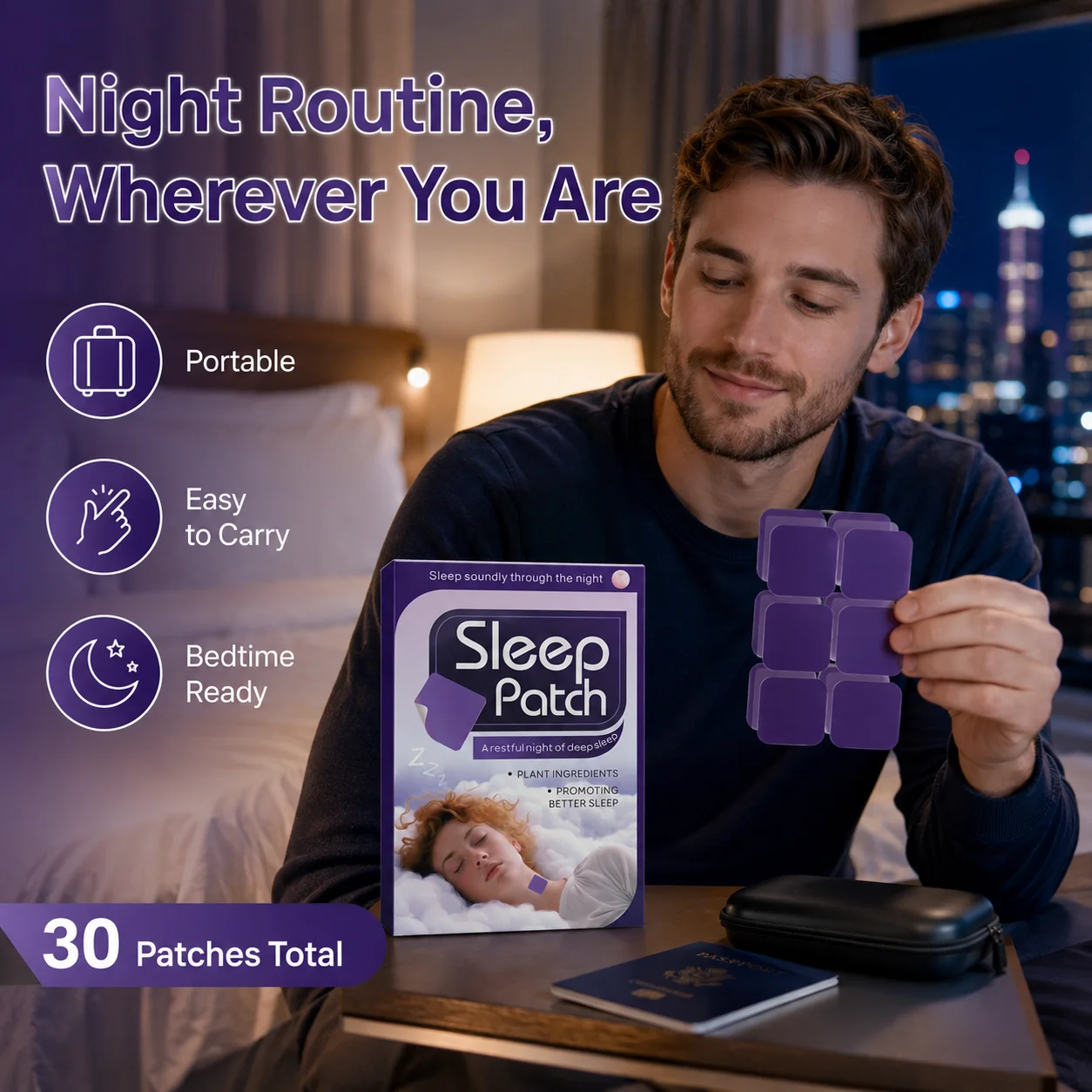 30PCS Sleep Patch Nighttime Wellness Patch Plant-Inspired Comfortable Night Patch for Bedtime Routine Travel Home image 5