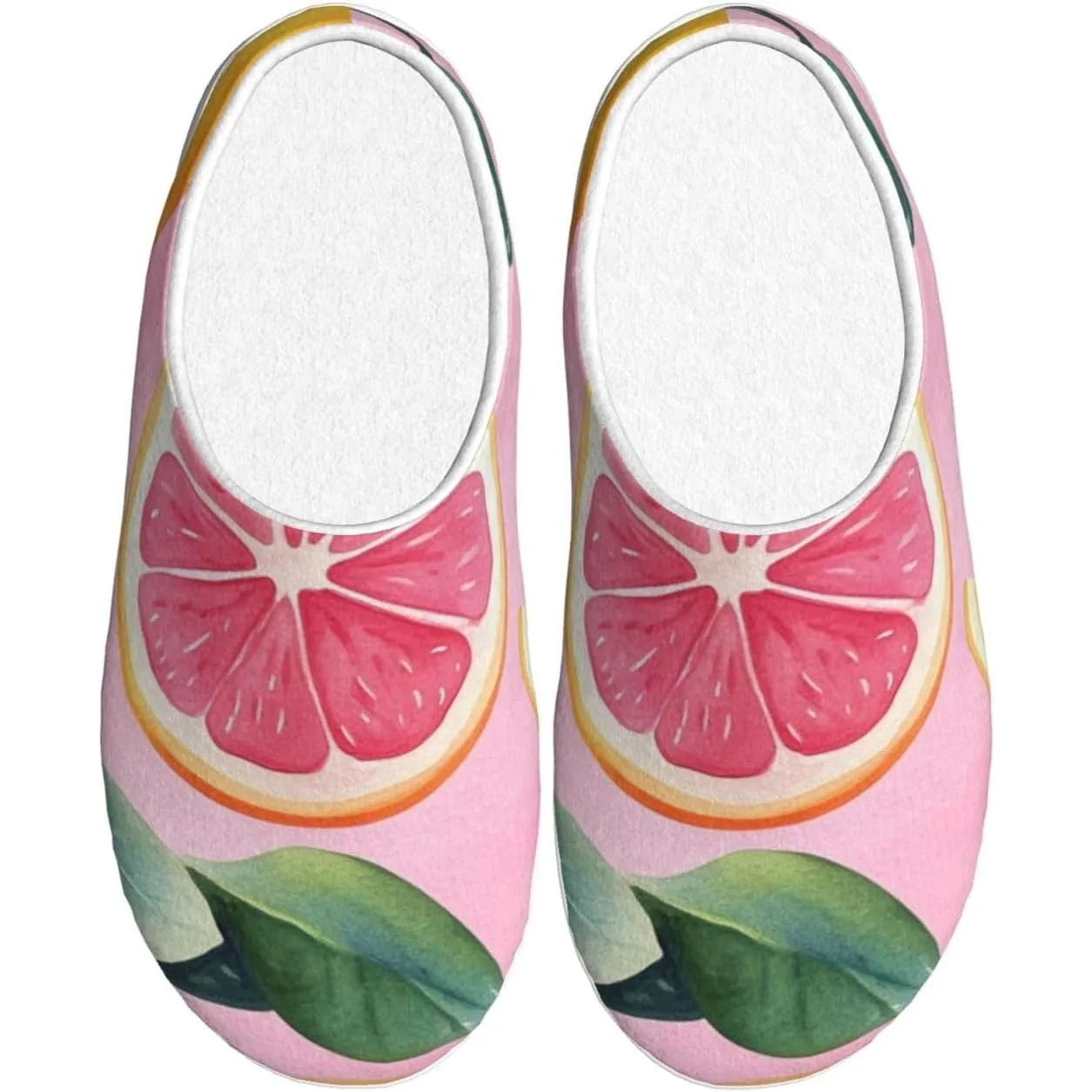 

Cute Lemon Pink Yellow Women’s Cozy Slippers Soft Cotton Indoor & Outdoor House Slippers With Anti-Slip Sole