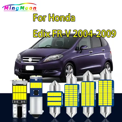 10Pcs Interior Dome Map Light License Plate Lamp Kit For Honda Edix FR-V FRV 2004 2005 2006 2007 2008 2009 2010 LED Bulbs