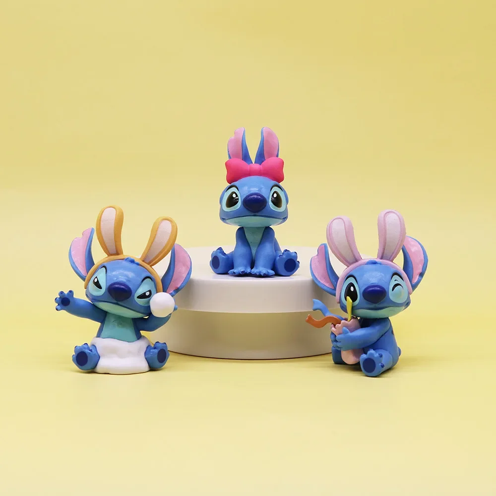 Figuras de acción de Disney Stitch, 6 piezas, Serie de cuentos de invierno, juguete de Esports, adorno de escritorio para habitación, regalo