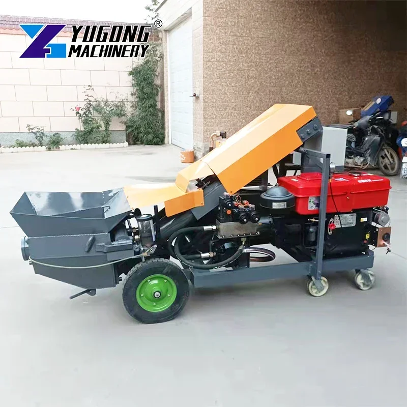 Diesel Concrete Pump Machine Multi Function Concrete Pump Construction Engineering Portable Mobile Mini Diesel Concrete Pump