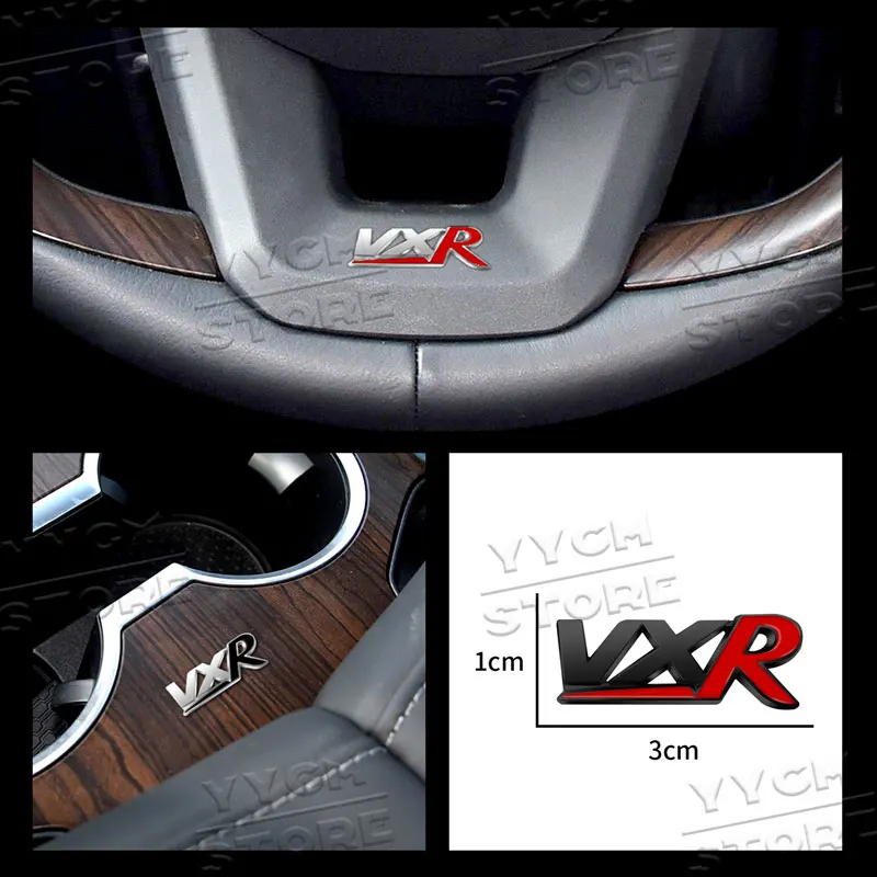 Metal vxr logotipo decoração do carro para vauxhall opel corsa d astra h j insignia zafira volante do carro console central adesivo interior
