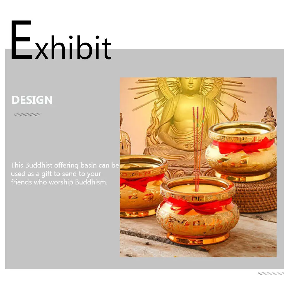 

1Pcs Ceramic Buddhist Offering Basin Traditional Incense Burner Decorative Home Temple Supply Adornment Incense Burner