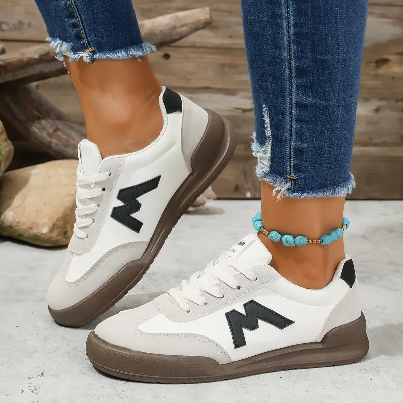 

Женские теннисные кроссовки на плоской подошве, женская модная разноцветная вулканизированная обувь на шнуровке, весенне-осенние женские уличные кроссовки, обувь