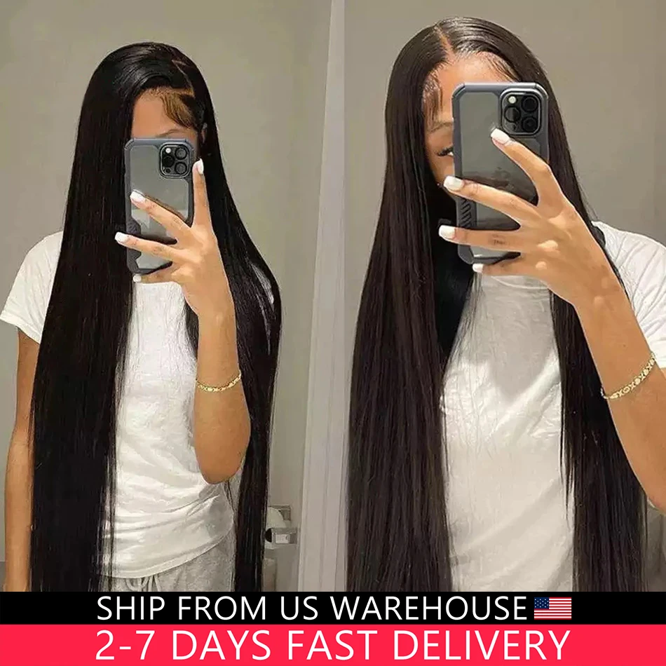 13x4 13x6 Hd Lace Frontal Wig 30 32 34 Inch Straight Lace Front Wig Human Hair 360 Lace Frontal Wig 5x5 Gluless Closure Wig