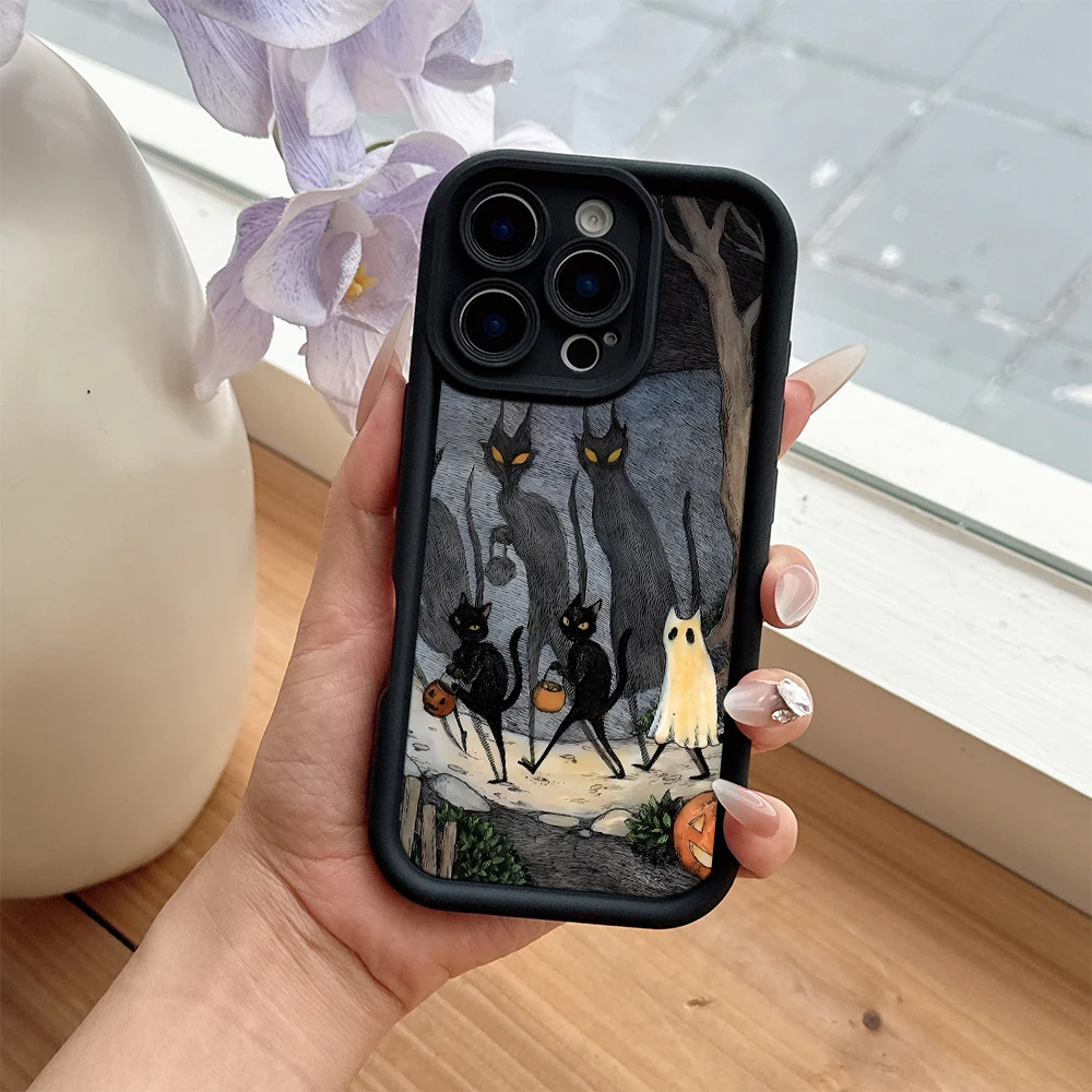 Creative lovely Halloween cat Phone Case for Huawei P50 Nova 9 10 Honor 400 300 200 X7B X7 X8 8A Magic7 X9c Smart Lite Pro 4G 5G