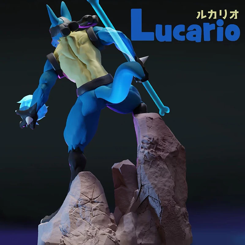 Digimon Adventure Animation Tisch und Statue Lucario Evolution Group Gk Figur Haustier Elf Anime Modell individuelles Geschenk