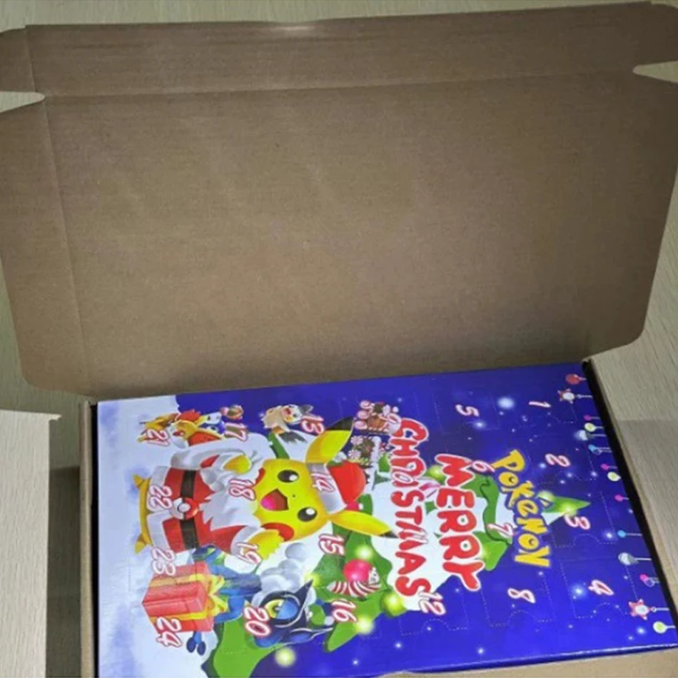 포켓몬 24개 포켓몬 어드벤트 캘린더 장난감 피카추 리자몽 이브이 애니메이션 액션 피규어 크리스마스 할로윈 캘린더 어린이 선물